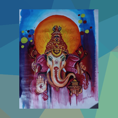 Ganesh ji Acrylic painting;Beautiful acrylic painting of Lord Ganesha, perfect for adding a spiritual touch to your home decor.